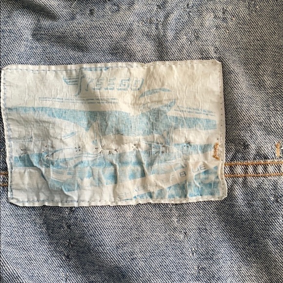 Vintage Jean Denim Frayed Edge Stud & Embellished FREEGO Leather Cropped Jacket - Picture 6 of 9